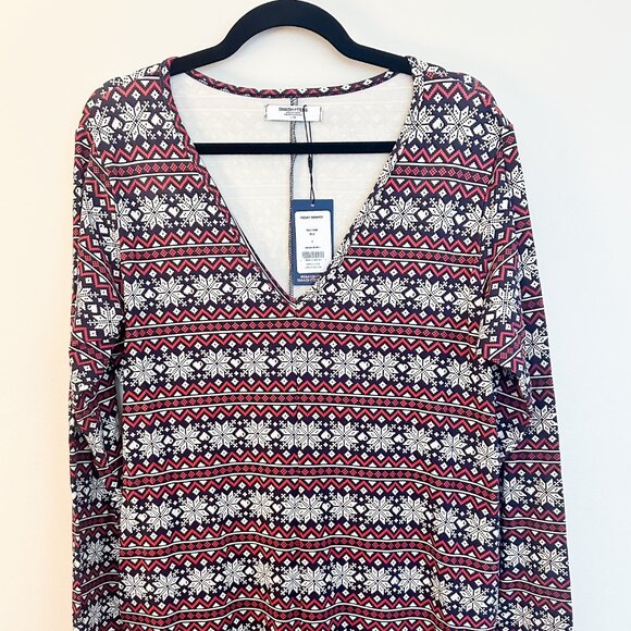 Smash + Tess Red Flair-Friday Romper L | Holiday Nordic Print | NWT - Picture 3 of 7